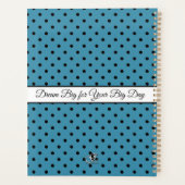 Blauw-witte stippen met boog gepersonaliseerd planner (Achterkant)