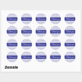 Blauw witte stippen minimaal ronde sticker (Vel)