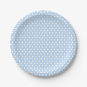 Blauw Witte Stippen Papieren Borden Bordje