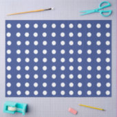 Blauw Witte Stippen Tissuepapier (Craft)