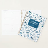 Blauw-witte strand met schelpen planner (Display)