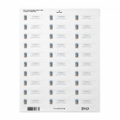 Blauw Witte Strandhuis Kust Retouradres Etiket (Full Sheet)