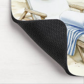 Blauw Witte Strandparasol Muismat (Hoek)