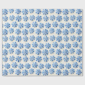 Blauw Witte Strandparasols Bruidsdouche Cadeaupapier (Vlak)