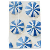 Blauw Witte Strandparasols Bruidsdouche Medium Cadeauzakje (Achterkant)