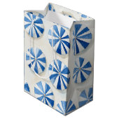 Blauw Witte Strandparasols Bruidsdouche Medium Cadeauzakje (Achterkant Gekanteld)
