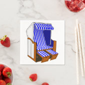 Blauw & Witte Strandstoel Thema Feest Papieren Ser Servetten (Insitu)