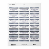 Blauw & witte streep - Adres Etiket (Full Sheet)