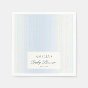 Blauw Witte Streep Custom Klassieke Baby Shower Servet