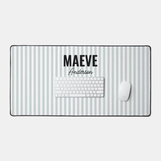 Blauw-witte streep gepersonaliseerde moderne elega bureaumat (Keyboard & Muis)