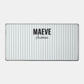 Blauw-witte streep gepersonaliseerde moderne elega bureaumat (Voorkant)