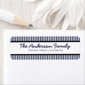 Blauw & witte streep - Retouradreslabel Etiket (Insitu)