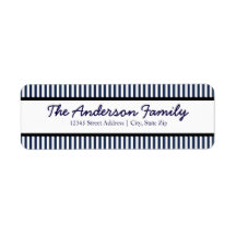 Blauw & witte streep - Retouradreslabel