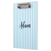 Blauw Witte Streep Script Naam Gepersonaliseerd Klembord (Links)