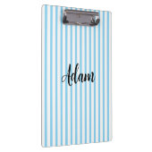 Blauw Witte Streep Script Naam Gepersonaliseerd Klembord (Rechts)