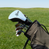 Blauw Witte Streep Script Naam Persoonlijk Golfheadcover (Insitu)