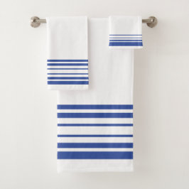 Blauw-witte streepaccent bad handdoek