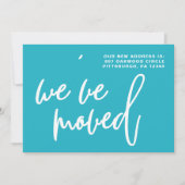 Blauw-witte strepen Adreswijziging Aankondiging (Voorkant)