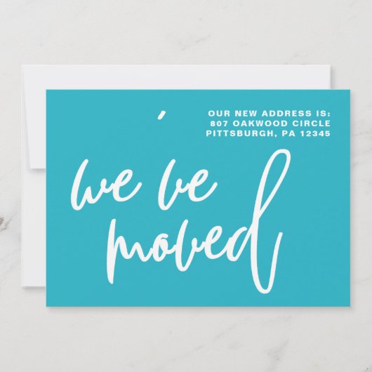 Blauw-witte strepen Adreswijziging Aankondiging (Voorkant)