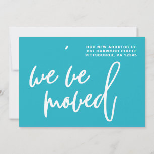 Blauw-witte strepen Adreswijziging Aankondiging