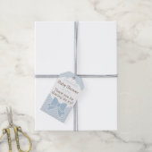 Blauw-witte strepen Baby shower Dank u Cadeaulabel (Met Touw)
