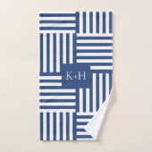 Blauw Witte Strepen Badkamer Housewarming Cadeau Bad Handdoek (Handdoek)
