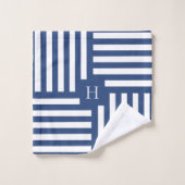 Blauw Witte Strepen Badkamer Housewarming Cadeau Bad Handdoek (Wasdoekje)