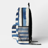Blauw Witte Strepen Bedrukte Rugzak (Rechts)