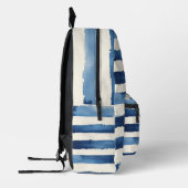 Blauw Witte Strepen Bedrukte Rugzak (Links)
