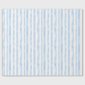 Blauw Witte Strepen Bruidsdouche Cadeaupapier (Vlak)