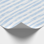 Blauw Witte Strepen Bruidsdouche Cadeaupapier (Hoek)