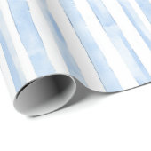 Blauw Witte Strepen Bruidsdouche Cadeaupapier (Rol Hoek)