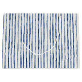 Blauw Witte Strepen Bruidsdouche Groot Cadeauzakje (Voorkant)