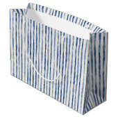 Blauw Witte Strepen Bruidsdouche Groot Cadeauzakje (Achterkant Gekanteld)