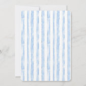 Blauw Witte Strepen Bruidsdouche Kaart (Achterkant)