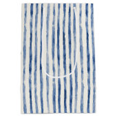 Blauw Witte Strepen Bruidsdouche Medium Cadeauzakje (Achterkant)