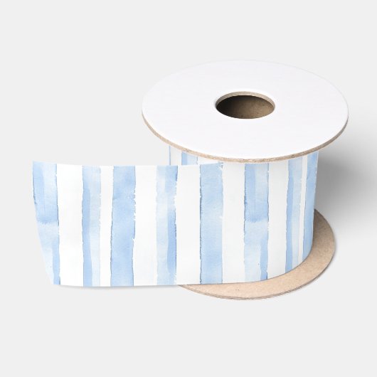 Blauw Witte Strepen Bruidsdouche Satijnen Lint (Spoel)