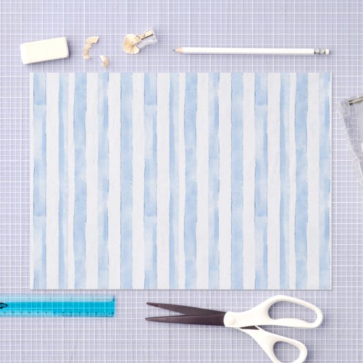 Blauw Witte Strepen Bruidsdouche Tissuepapier (Craft)