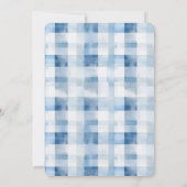 Blauw Witte Strepen Bruiloft Kaart (Achterkant)