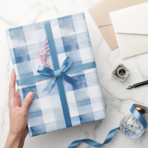 Blauw Witte Strepen Cadeaupapier