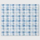 Blauw Witte Strepen Cadeaupapier (Vlak)