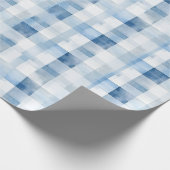 Blauw Witte Strepen Cadeaupapier (Hoek)