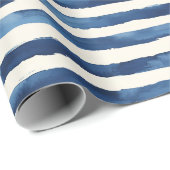 Blauw Witte Strepen Cadeaupapier (Rol Hoek)