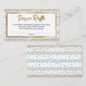 Blauw & Witte Strepen, Confetti Luier Raffle Kaart (Voorkant / Achterkant)