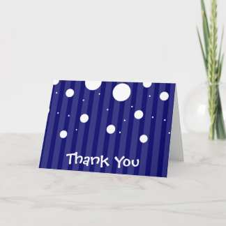Blauw-witte strepen en polka dots bedankkaart