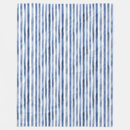 Blauw Witte Strepen Fleece Deken