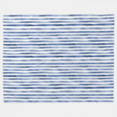 Blauw Witte Strepen  Fleece Deken (Voorkant (Horizontaal))