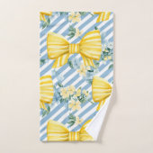 BLAUW & WITTE STREPEN GEEL & WITTE BOGEN BAD HANDDOEK (Handdoek)