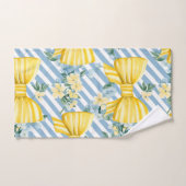 BLAUW & WITTE STREPEN GEEL & WITTE BOGEN BAD HANDDOEK (Handdoek)