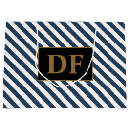 Blauw/witte strepen Grote Gift Bag Groot Cadeauzakje